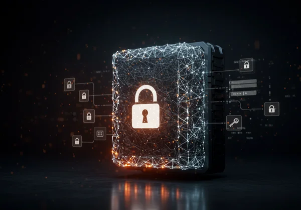 Secure digital vault na nagpoprotekta sa iba't ibang login credentials.