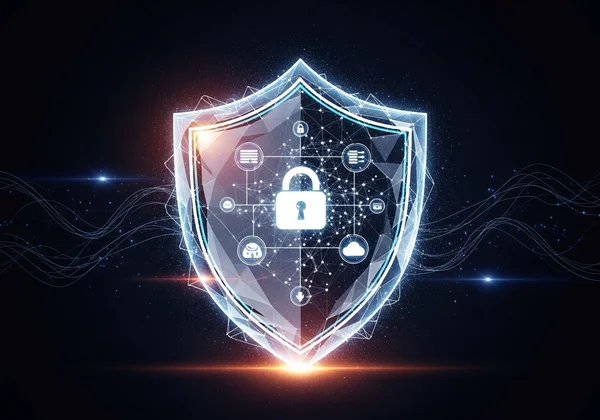 Abstraktong digital na kalasag na nagpoprotekta sa data ng isang user