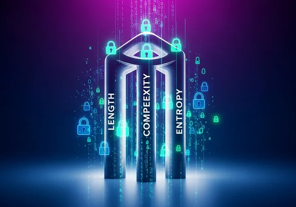 Mga Haligi ng Lakas ng Password: haba, pagiging kumplikado, at entropy
