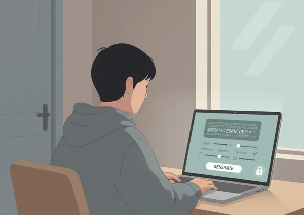 使用者使用安全密碼產生器建立強密碼