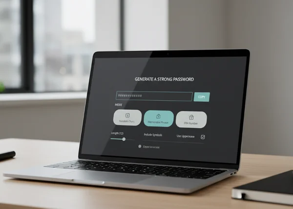 簡潔畫面上的密碼模式選擇