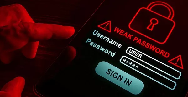 Illustration of hackers cracking weak passwords