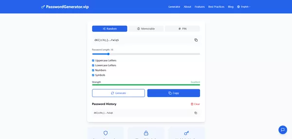 Password generator interface screenshot