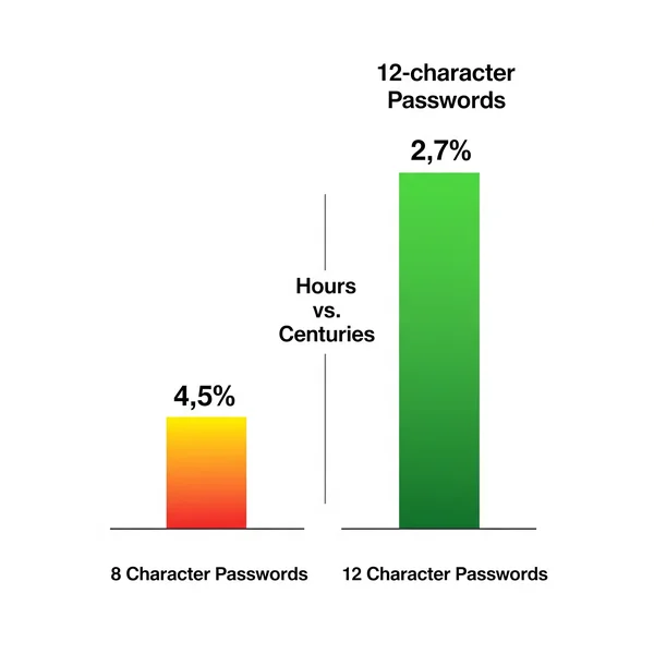 Comparing security 8 vs 12 character passwords