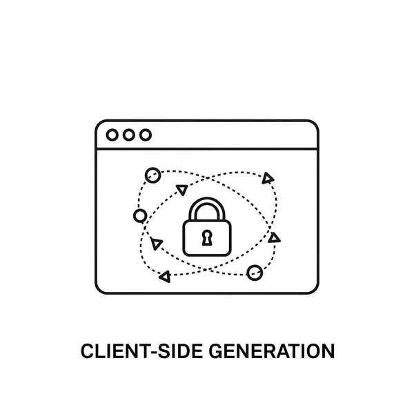 Icon illustrating client-side generation password safety