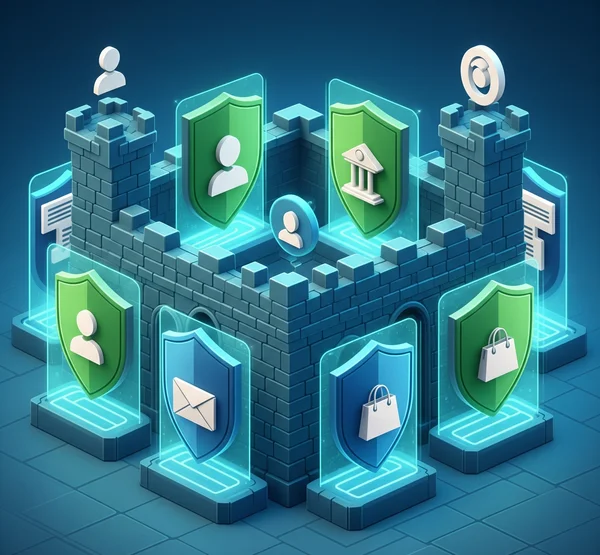 Secure digital fortress protecting multiple online accounts
