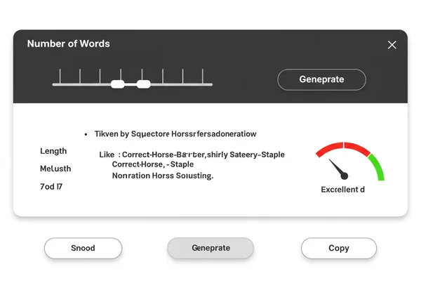 Screenshot of an online passphrase generator tool interface