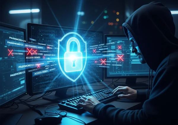 Digital representation of a brute-force attack failing