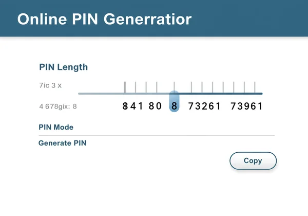 Screenshot of a secure PIN generator interface