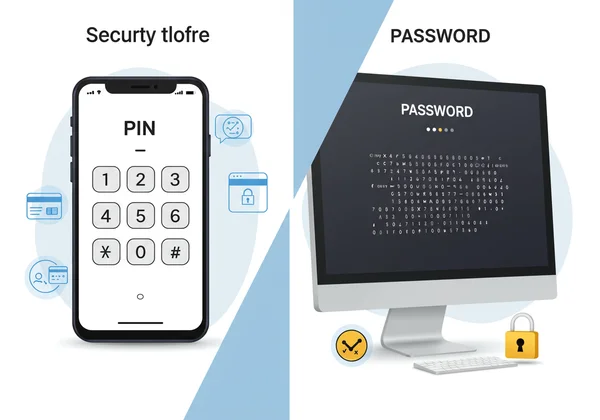 Visual comparison of short PIN vs. complex password