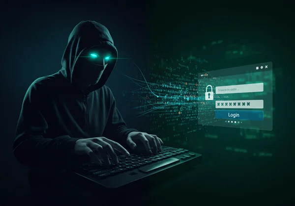Illustration of a brute force password attack on a login