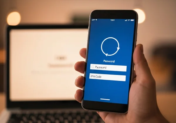 User entering a code from phone for two-factor authentication