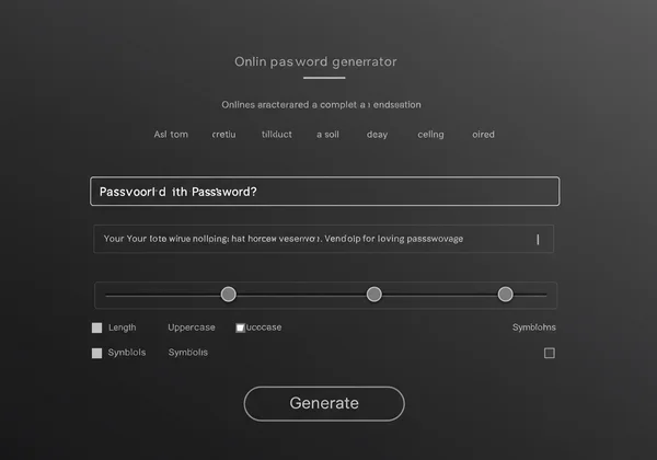 Modern interface of an online password generator tool.